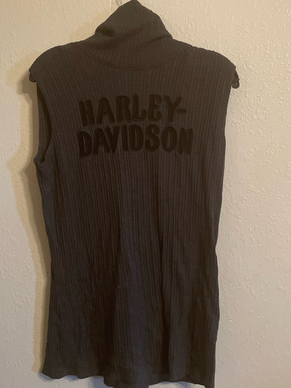 Harley-Davidson Women's Black Ribbed Sleeveless Mock Neck Tank